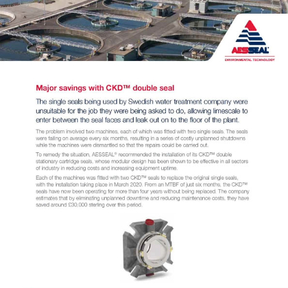 Major savings with CKD double seal